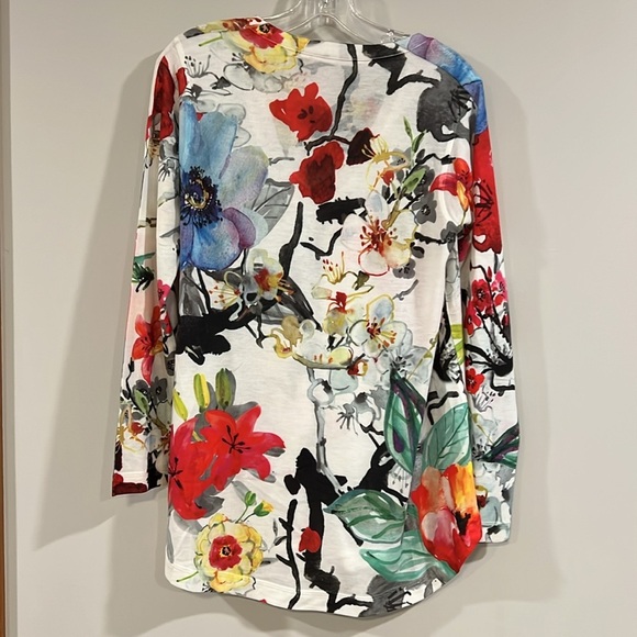 Soft Surroundings - Floral Graphic, long sleeve sweater, M - Picture 3 of 4